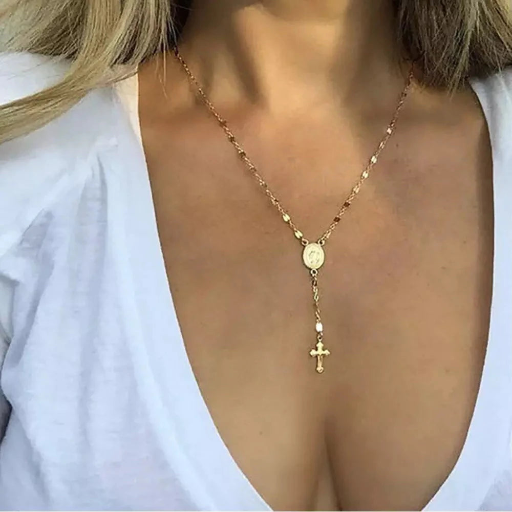 Cross Lariat Necklace