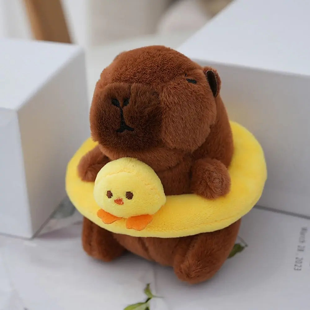 Capybara with Swimming Ring Plush Keyring