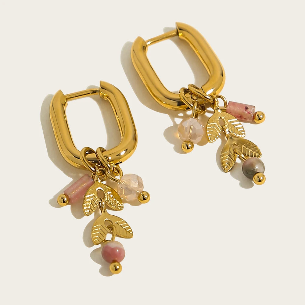 Pink Charm Hoop Earrings