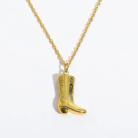 Cowboy Boots Pendant Necklace