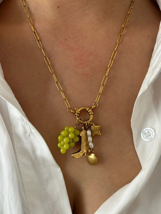 Grape Multi Charm Necklace