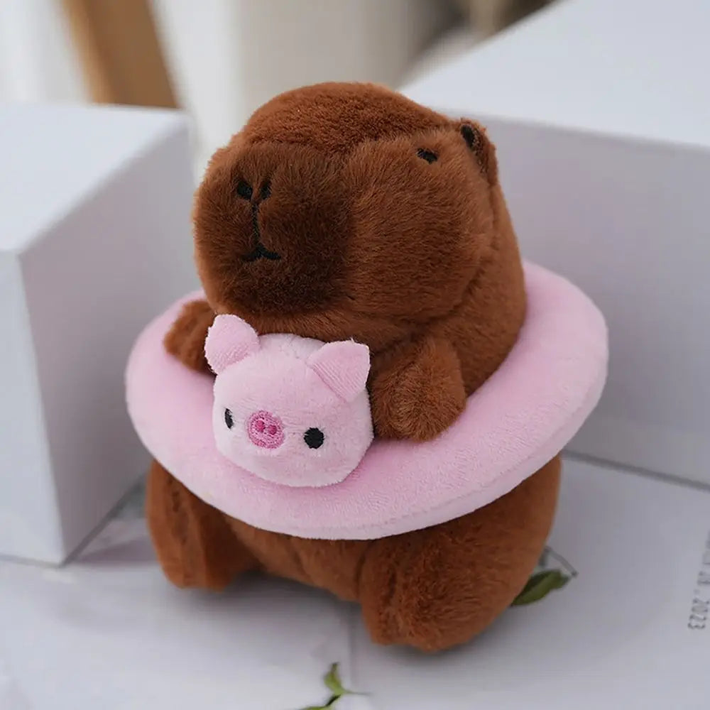 Capybara with Swimming Ring Plush Keyring