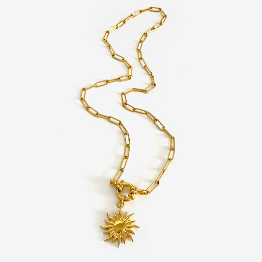 Sun Charm Chain Necklace